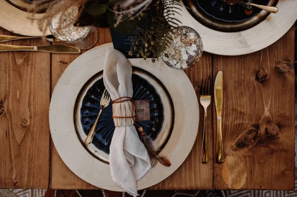 country, wild west wedding, tafelsetting