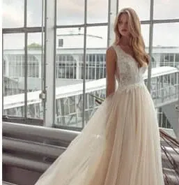 Modeca, zomerse bruiloft, bruidsjurk