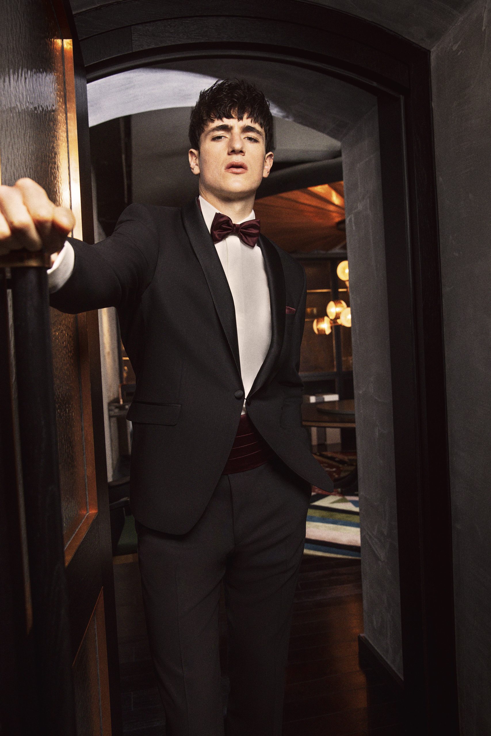 Man in black tie look.