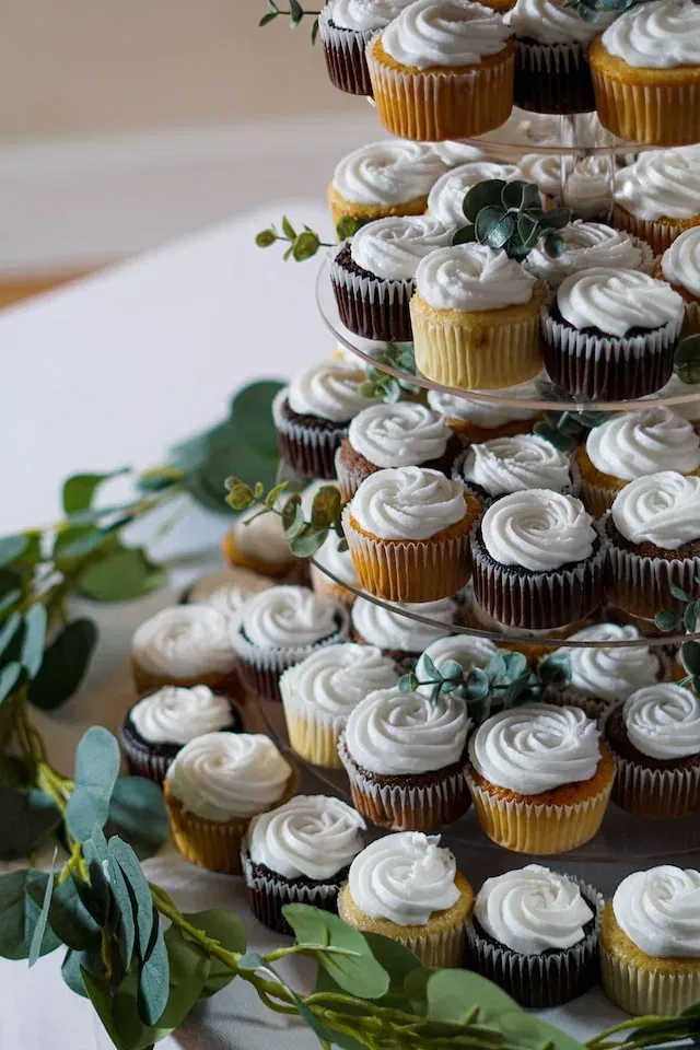 Cupcake toren op een bruiloft
