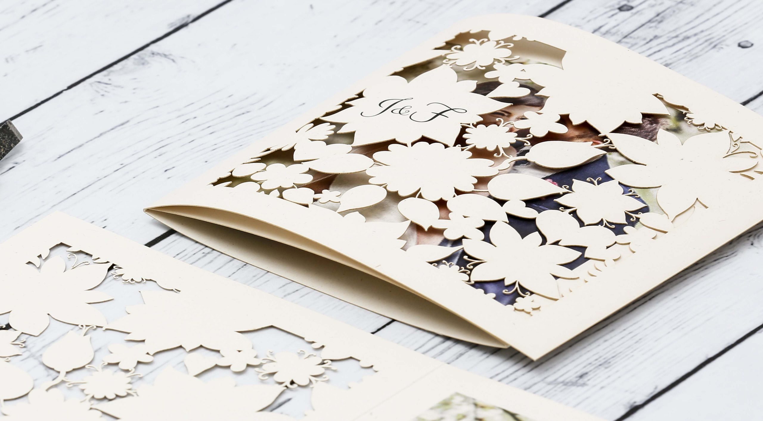 uitnodigingen, lasergesneden,