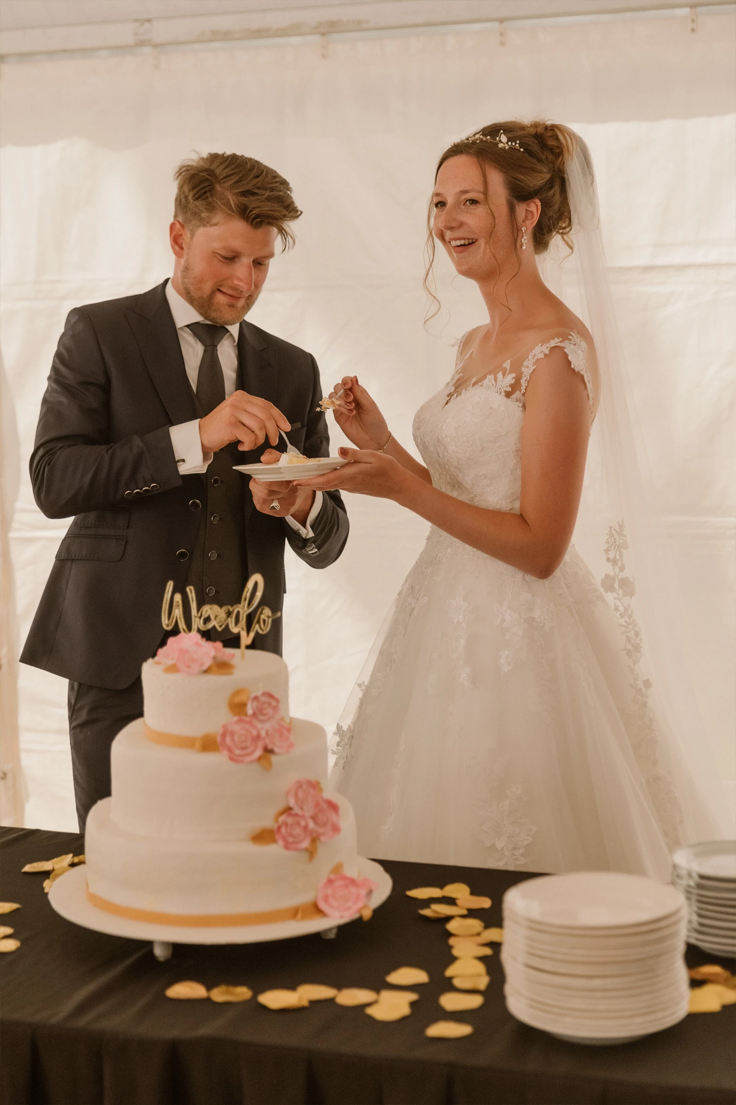 fotoshoot, bruidstaart, bruiloft