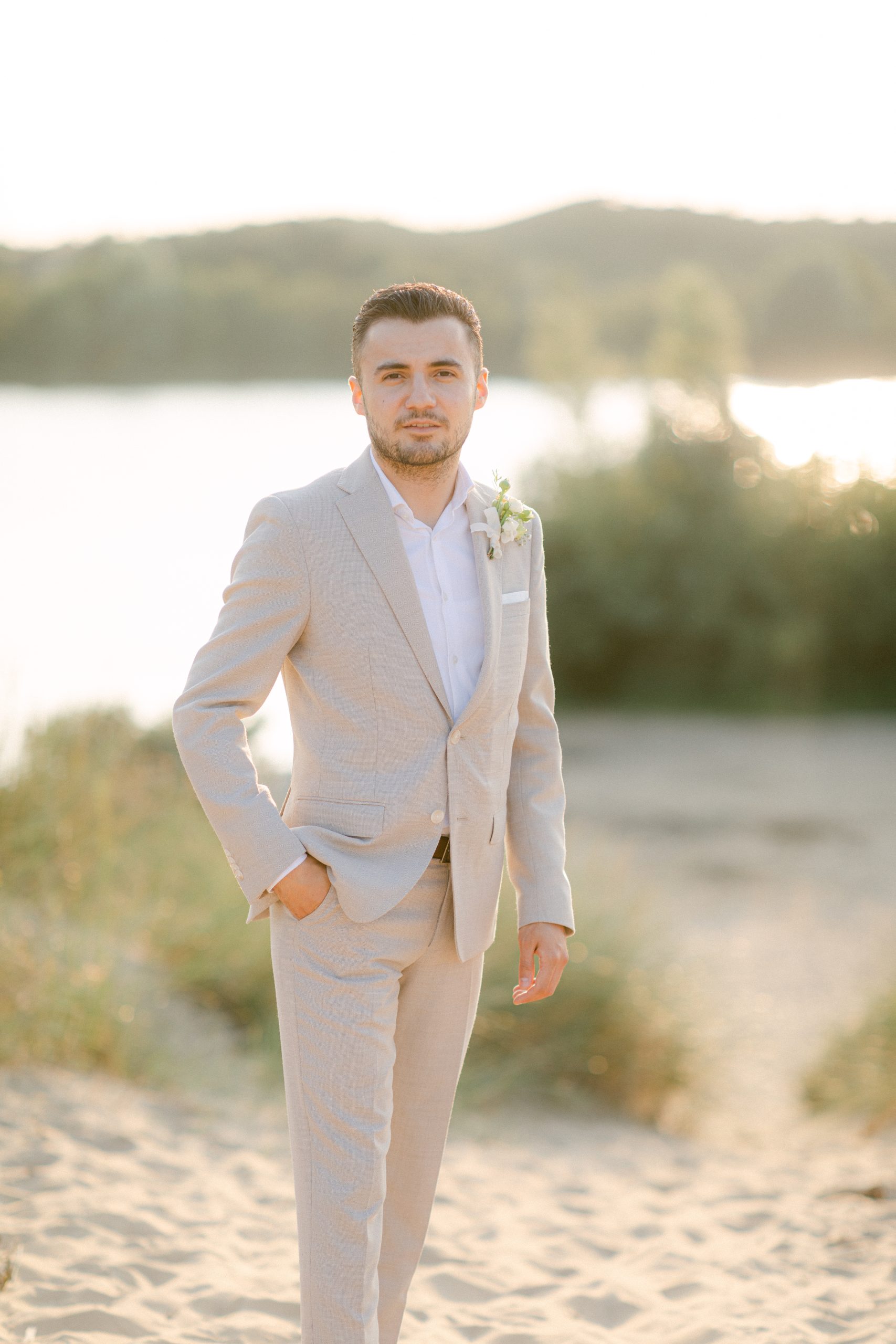 Boho-trouwpak op het strand