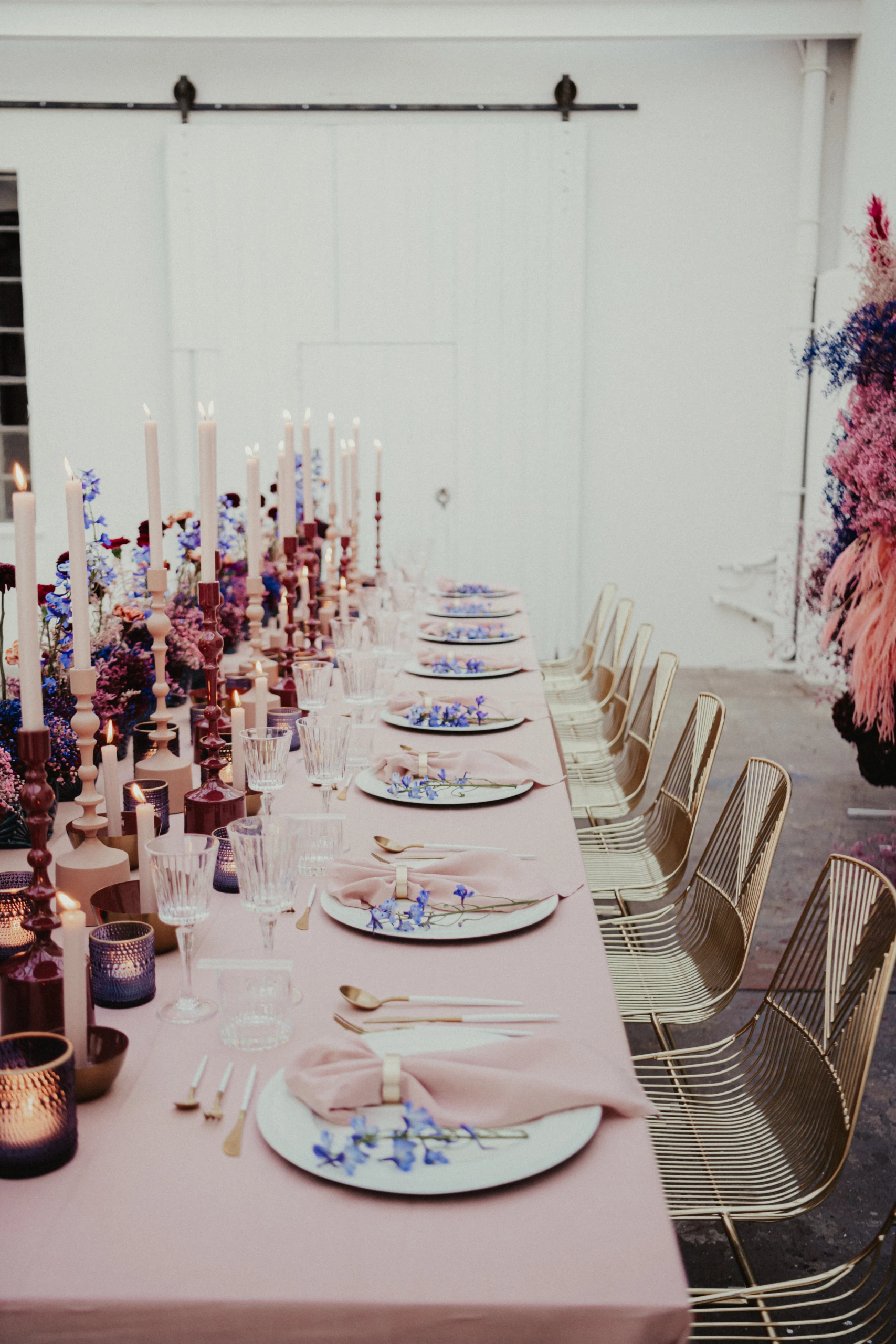 something blue, diner, decoratie