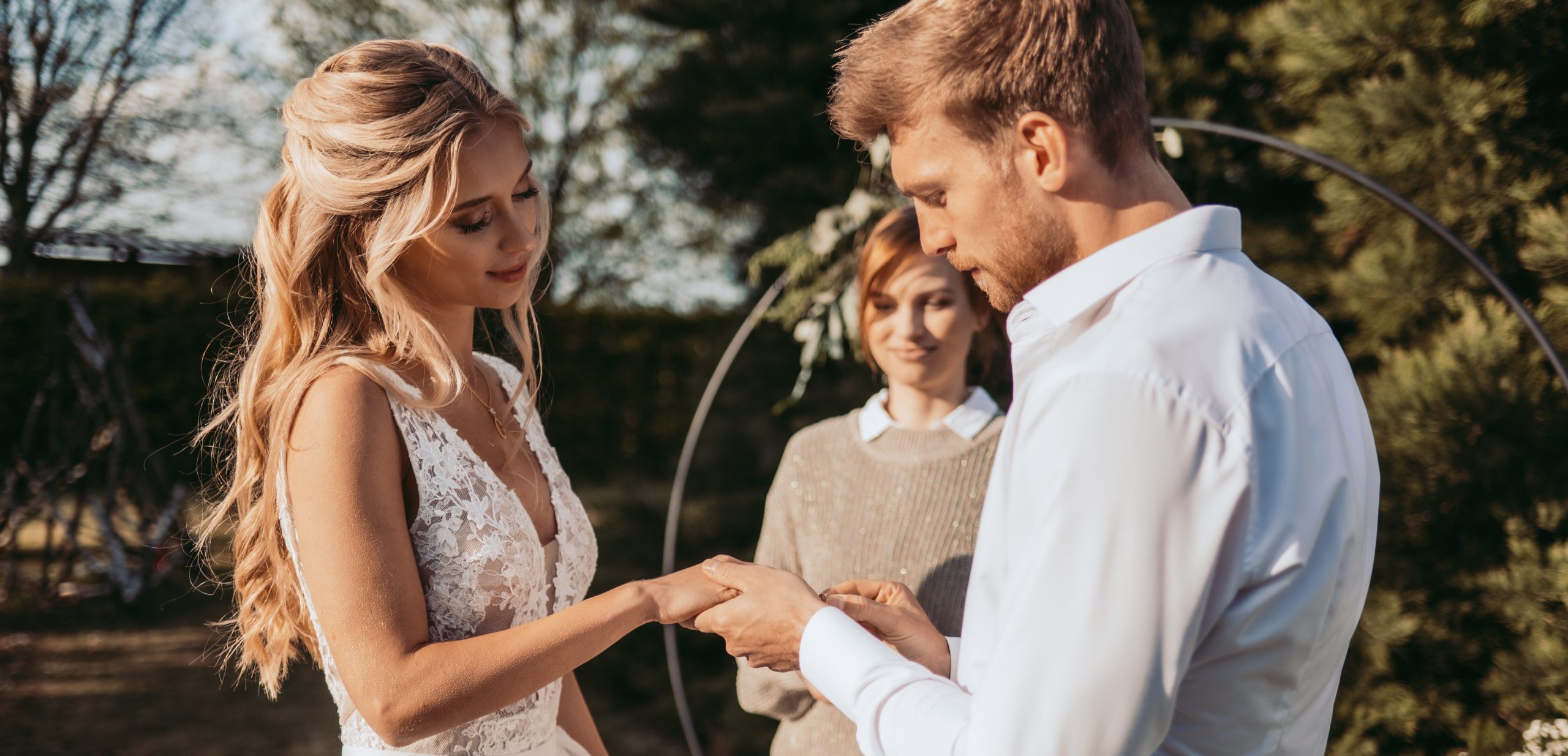 trouwceremonie, koppel, trouwen, bruiloft