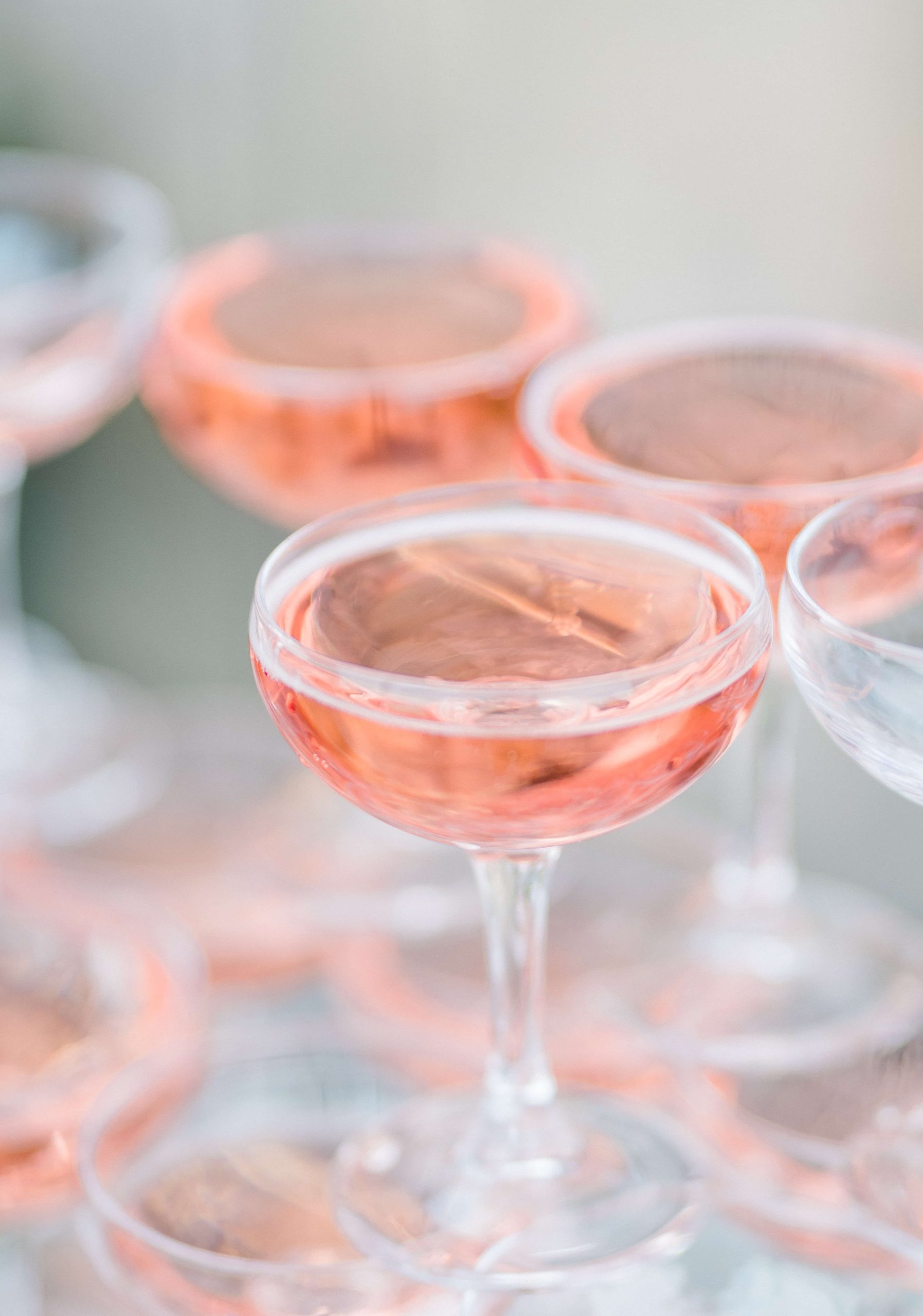 Roze champagne glazen