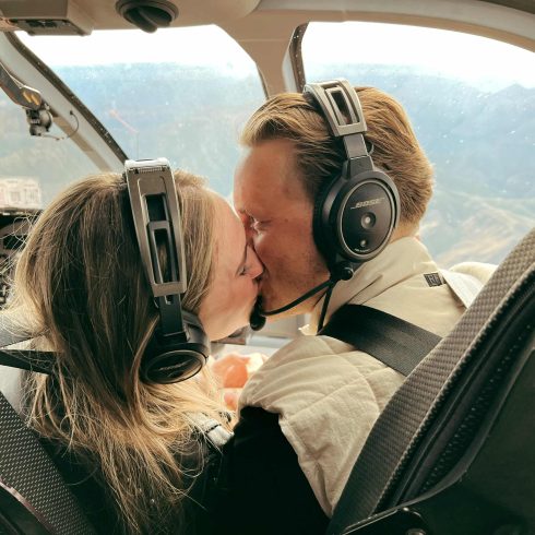 Een huwelijksaanzoek in een helikopter