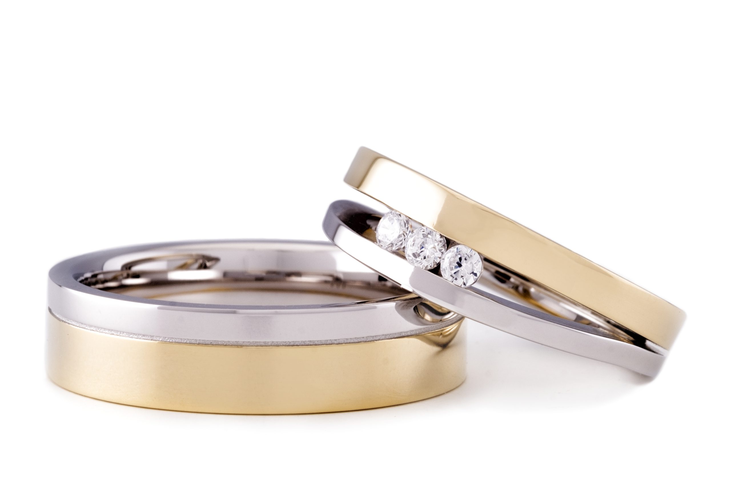 Trouwringen met zilver en goud