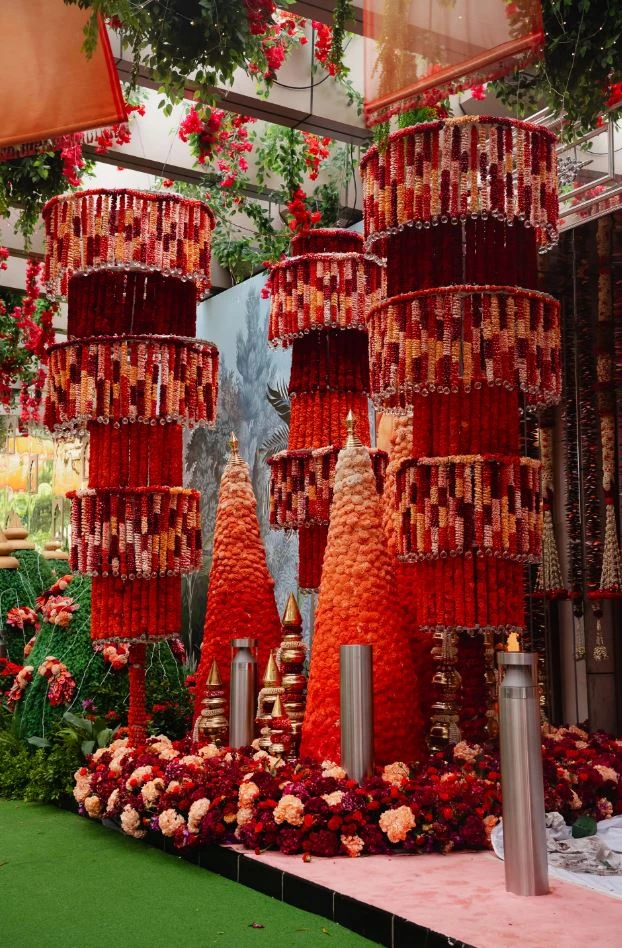 Bruidsbloemen op de bruiloft van Anant Ambani en Radhika Merchant