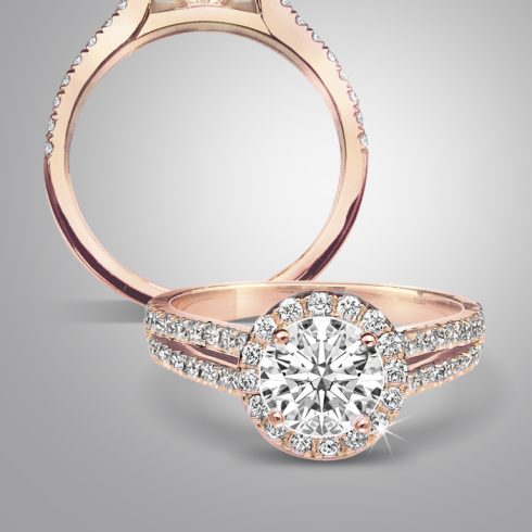 Rosé trouwring met lab grown diamanten