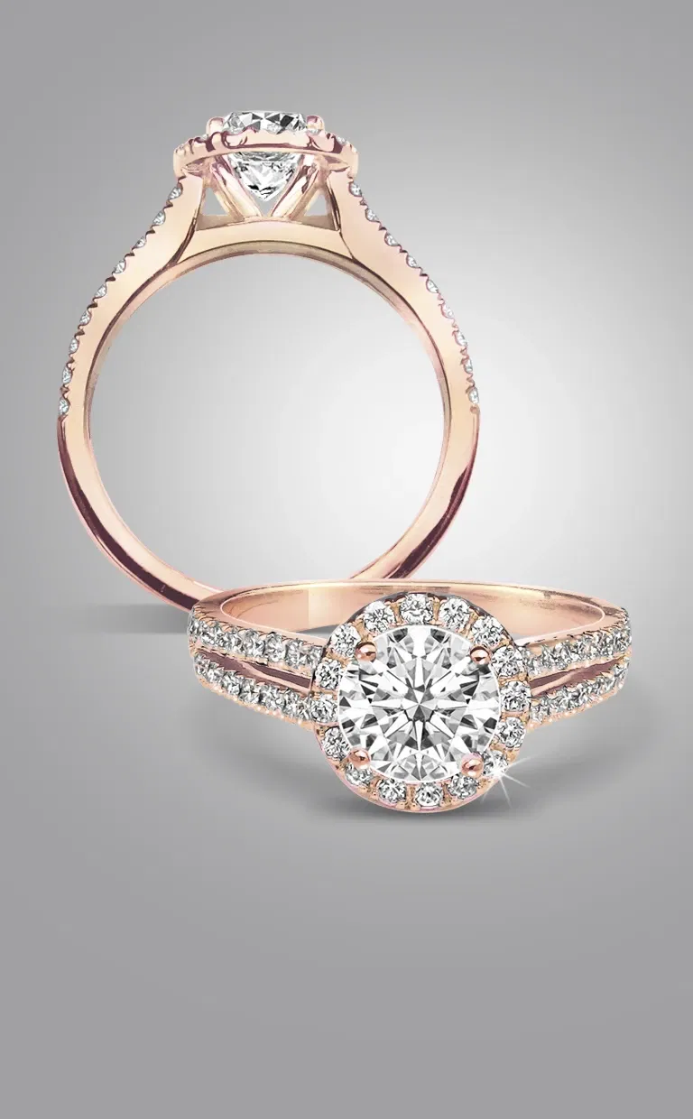 Rosé trouwring met lab grown diamanten