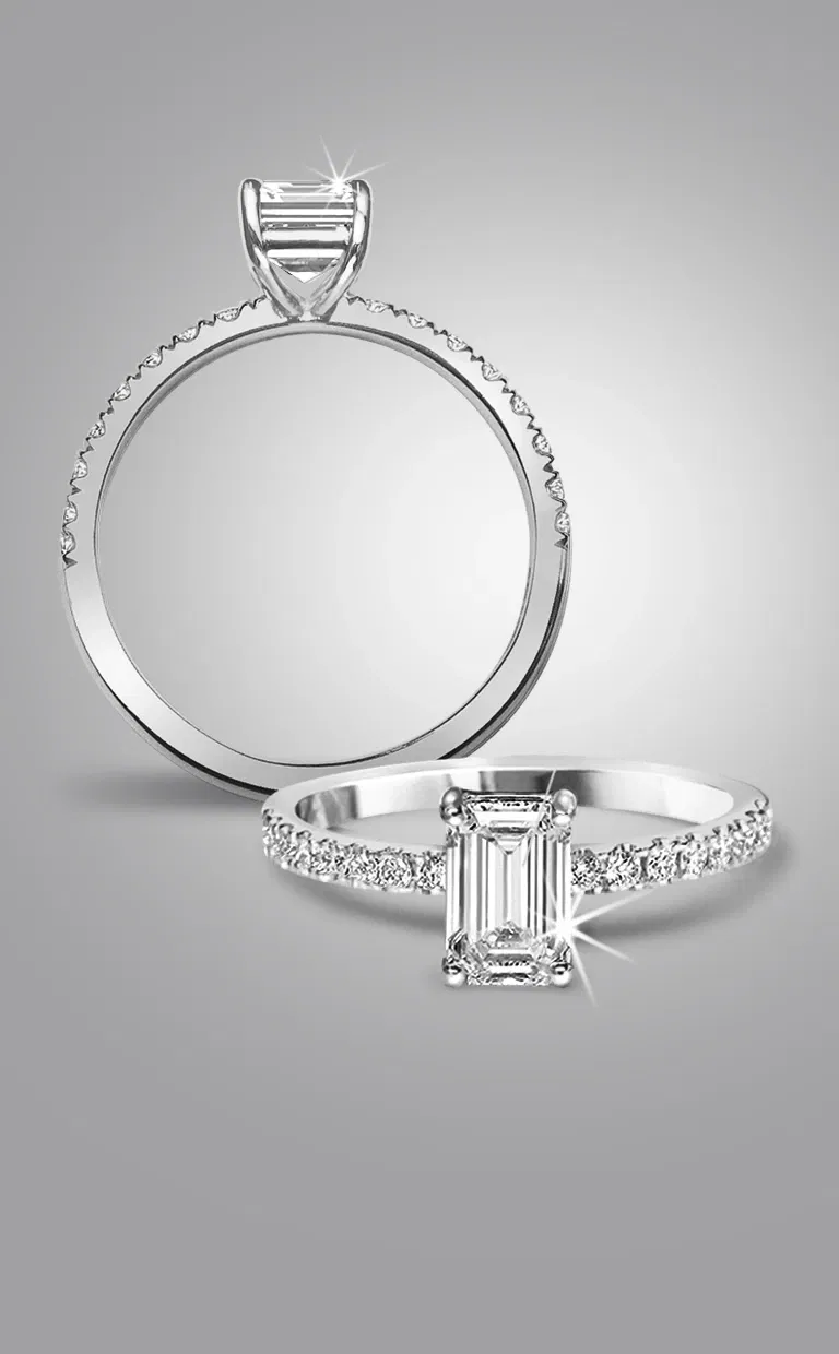 Zilveren trouwring met lab grown diamanten