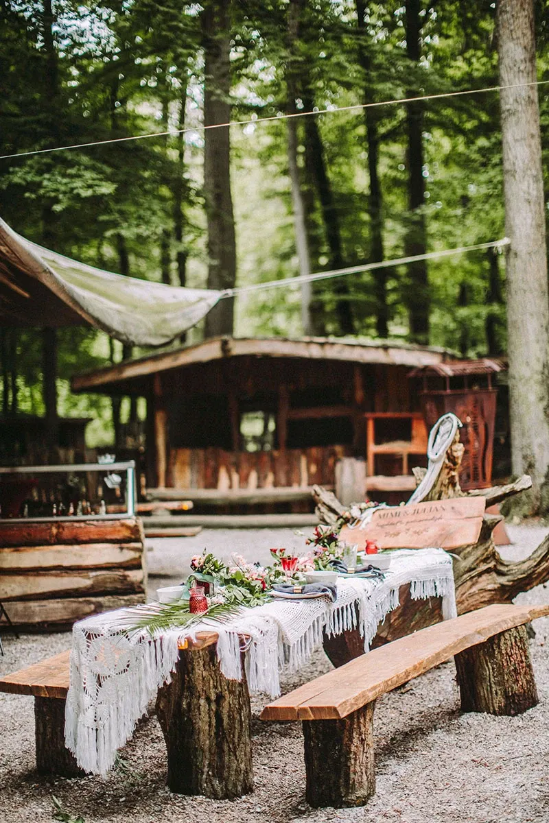 boho-bruiloft diner-setting
