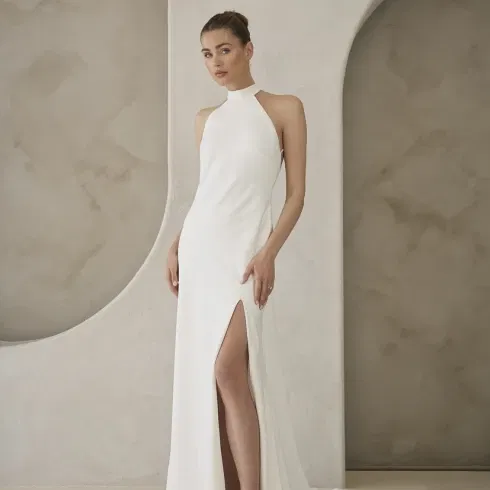 Rechtvallende trouwjurk van Le Blanc by Casablanca