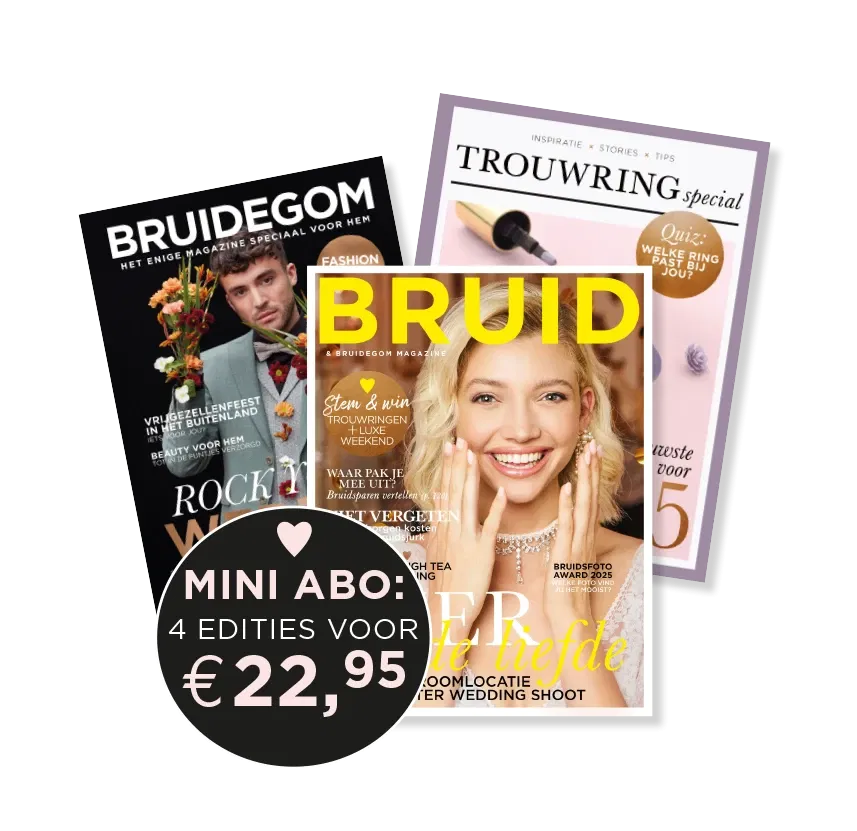 Mini abonnement van Bruid en Bruidegom magazine NL 3-25