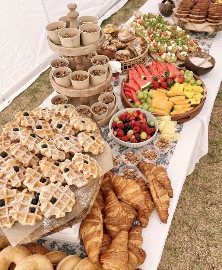 Brunch voor op een bruiloft.